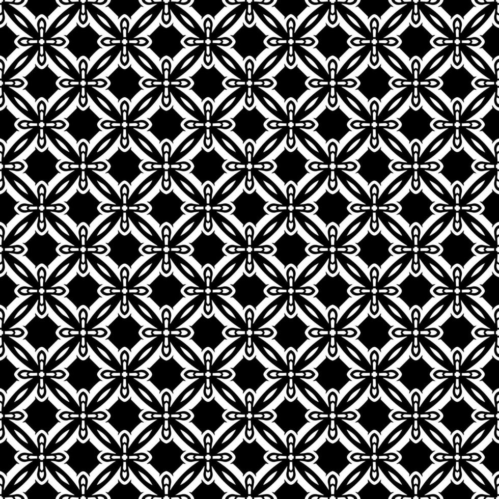Black and white seamless pattern texture. Greyscale ornamental graphic design. vector