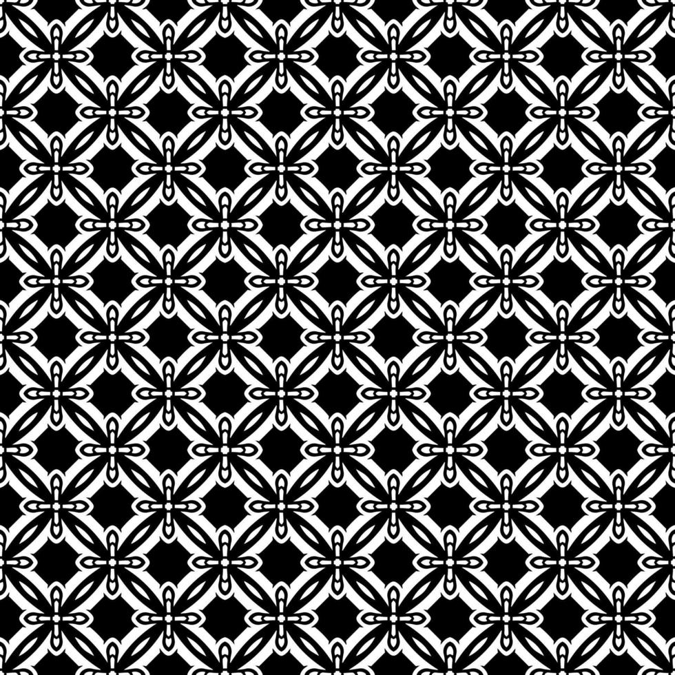 Black and white seamless pattern texture. Greyscale ornamental graphic design. vector