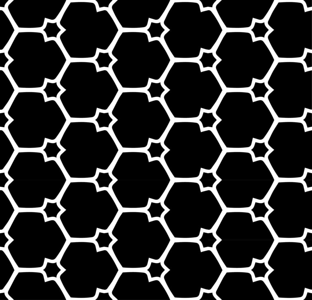 Black and white seamless abstract pattern. Background and backdrop. Grayscale ornamental design. Mosaic ornaments. Vector graphic illustration.