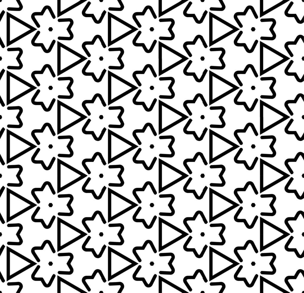 Black and white seamless abstract pattern. Background and backdrop. Grayscale ornamental design. Mosaic ornaments. Vector graphic illustration.