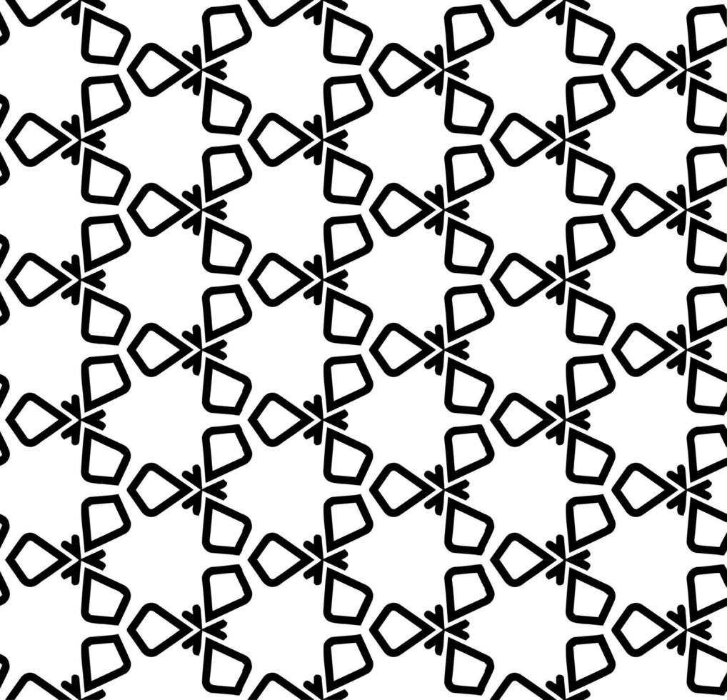 Black and white seamless abstract pattern. Background and backdrop. Grayscale ornamental design. Mosaic ornaments. Vector graphic illustration.