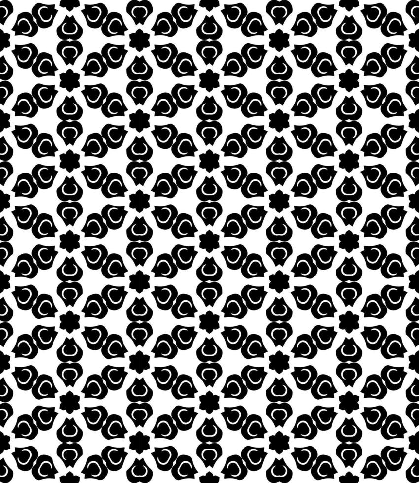 Black and white seamless abstract pattern. Background and backdrop. Grayscale ornamental design. vector