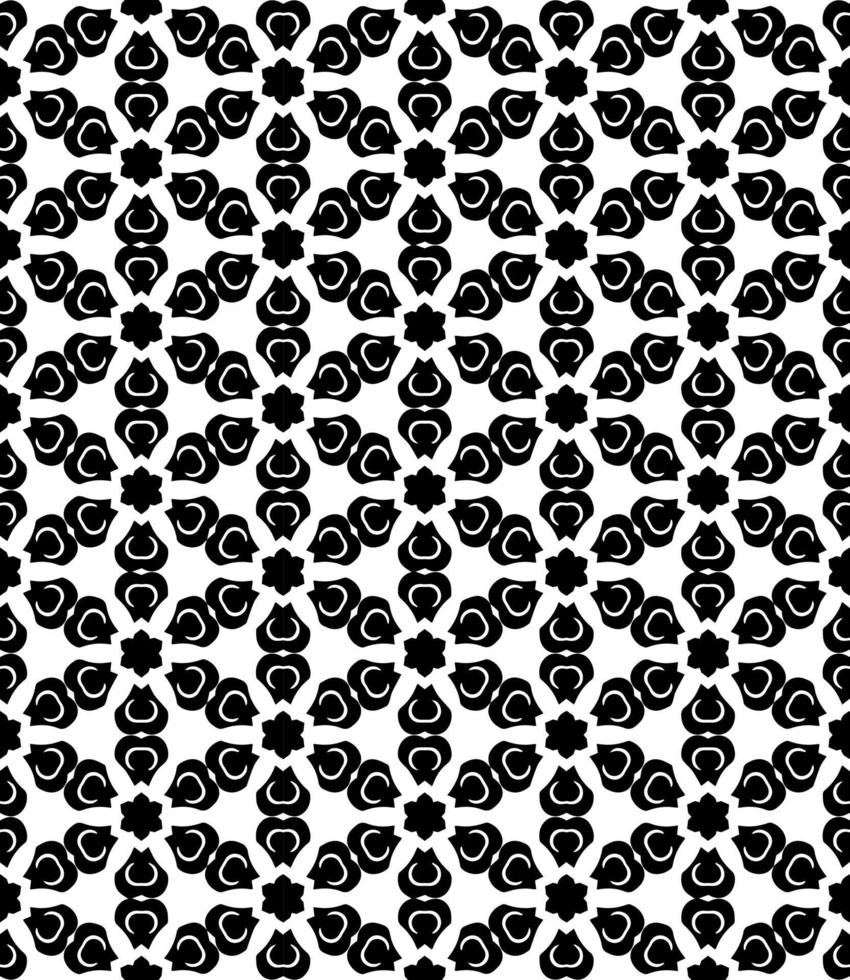 Black and white seamless abstract pattern. Background and backdrop. Grayscale ornamental design. vector