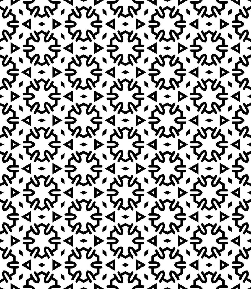 Black and white seamless abstract pattern. Background and backdrop. Grayscale ornamental design. vector