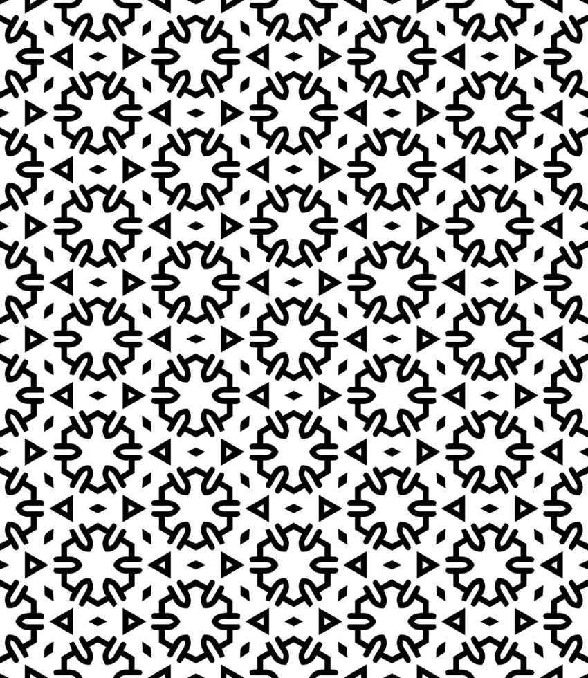 Black and white seamless abstract pattern. Background and backdrop. Grayscale ornamental design. vector