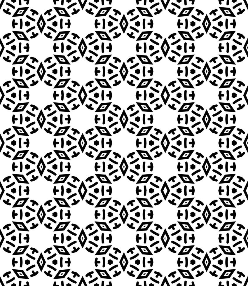 patrón abstracto sin costuras en blanco y negro. fondo y telón de fondo. diseño ornamental en escala de grises. vector