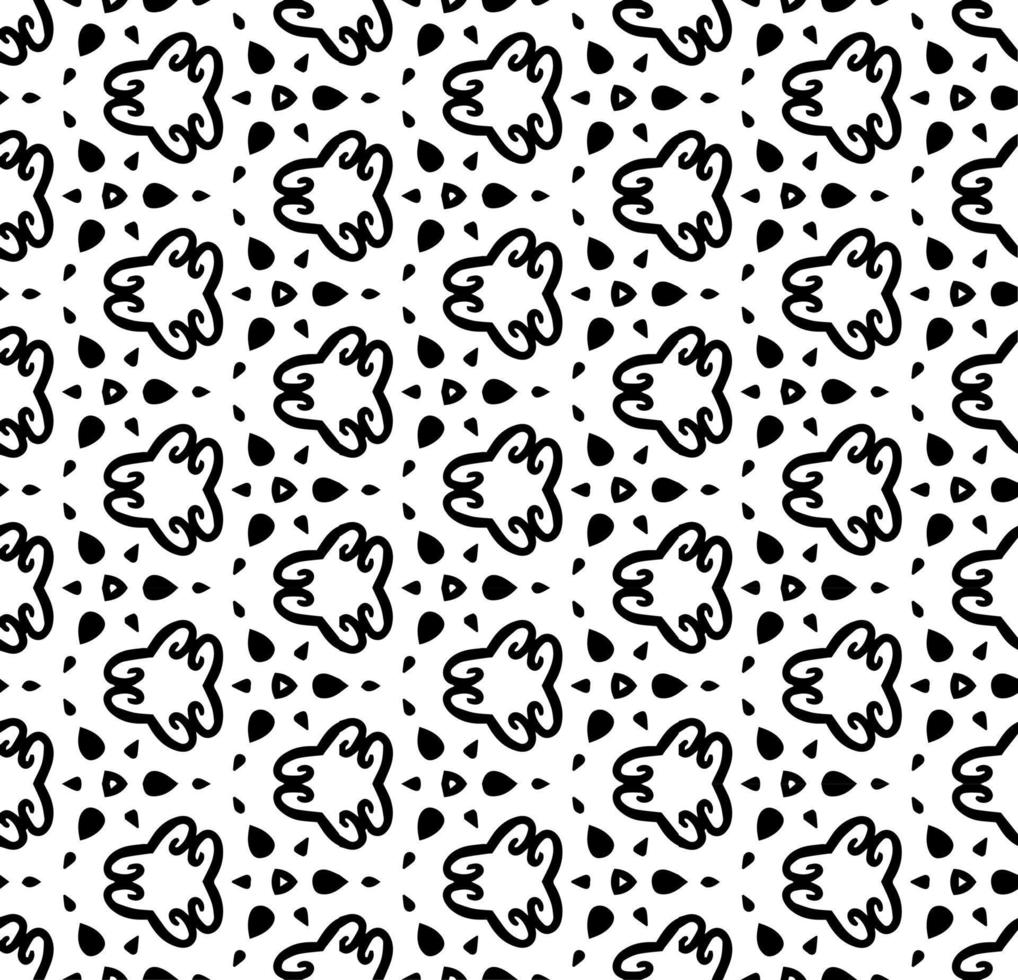 Black and white seamless abstract pattern. Background and backdrop. Grayscale ornamental design. Mosaic ornaments. Vector graphic illustration.