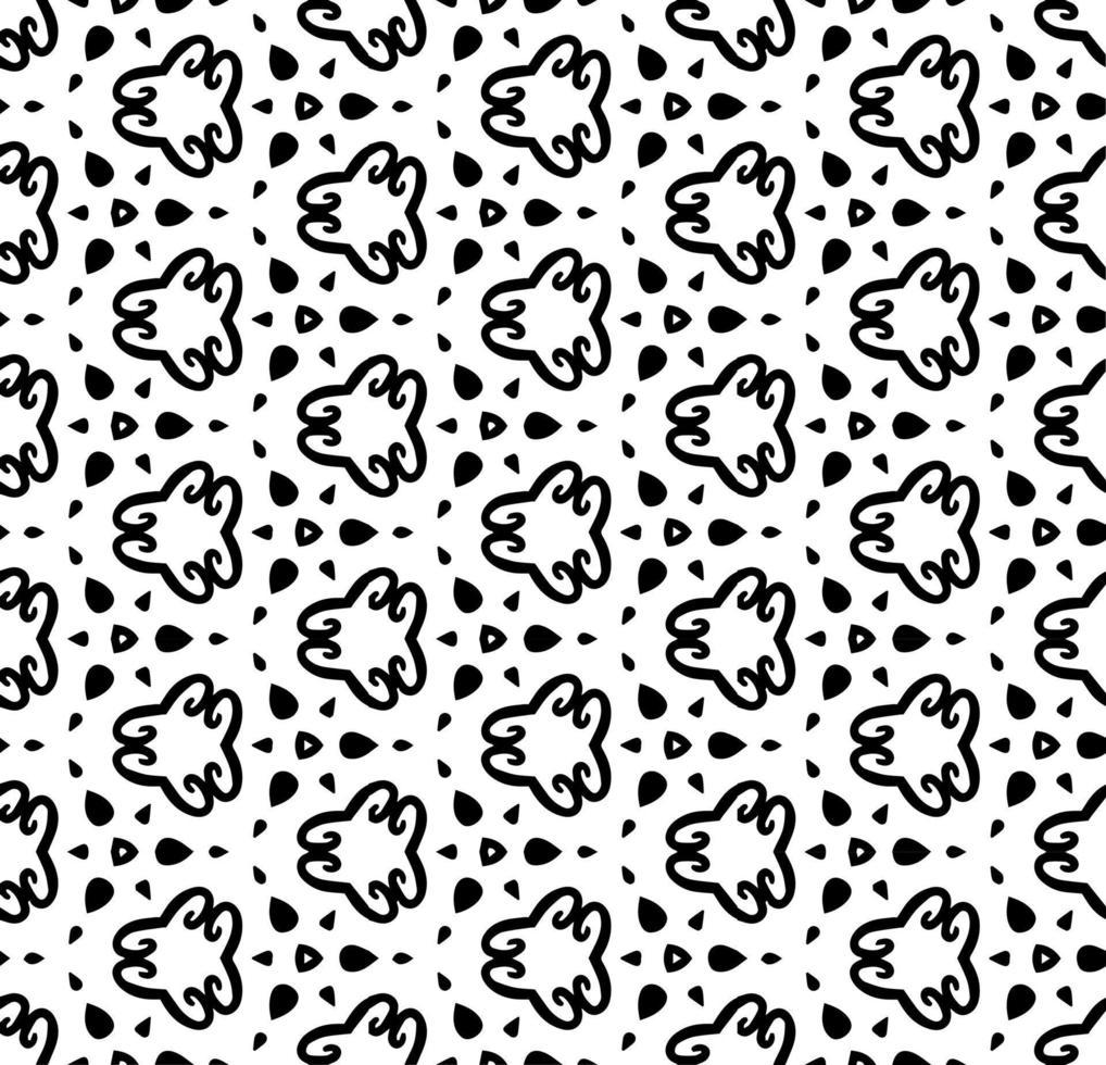 Black and white seamless abstract pattern. Background and backdrop. Grayscale ornamental design. Mosaic ornaments. Vector graphic illustration.