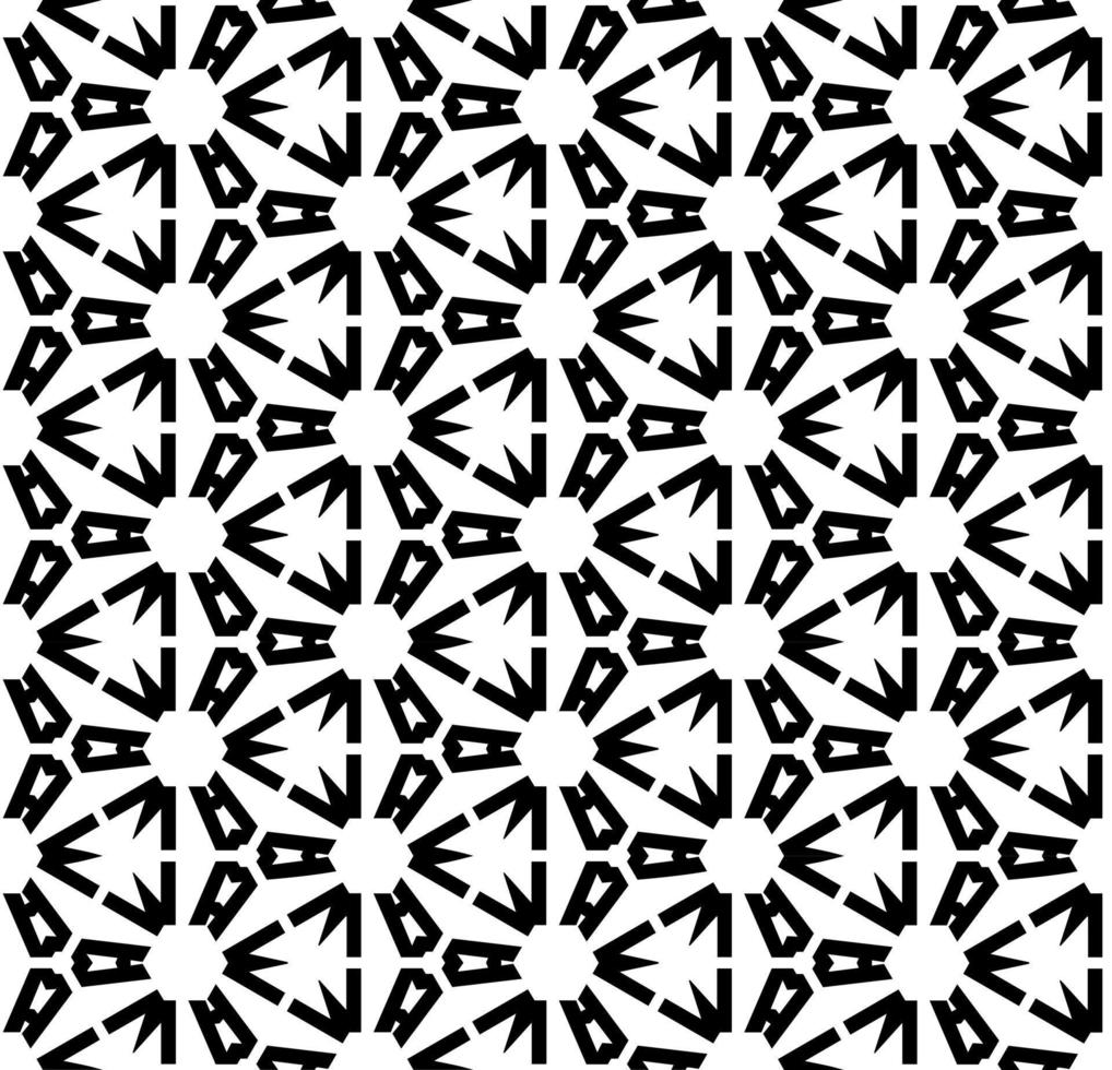 Black and white seamless abstract pattern. Background and backdrop. Grayscale ornamental design. Mosaic ornaments. Vector graphic illustration.