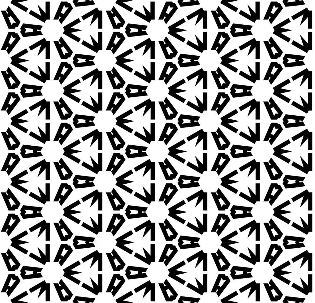 patrón abstracto sin costuras en blanco y negro. fondo y telón de fondo. diseño ornamental en escala de grises. adornos de mosaico. ilustración gráfica vectorial. vector