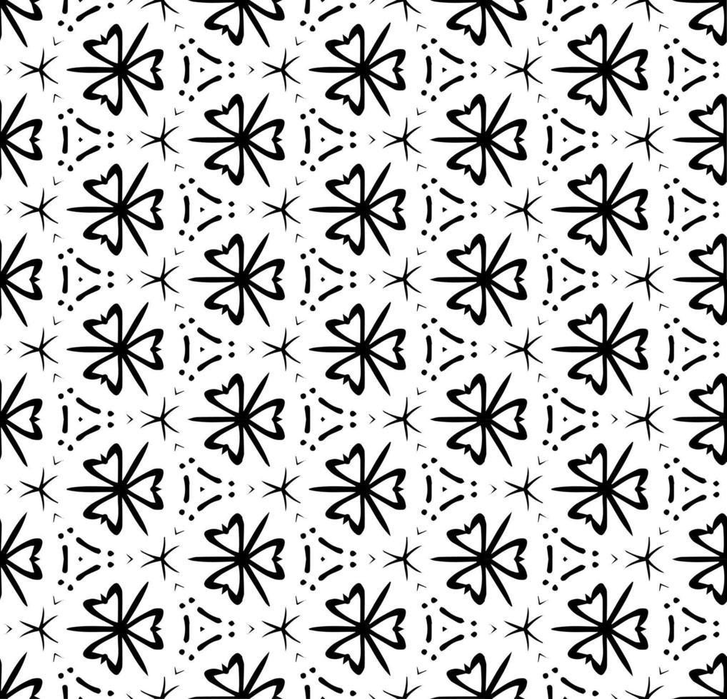 Black and white seamless abstract pattern. Background and backdrop. Grayscale ornamental design. Mosaic ornaments. Vector graphic illustration.