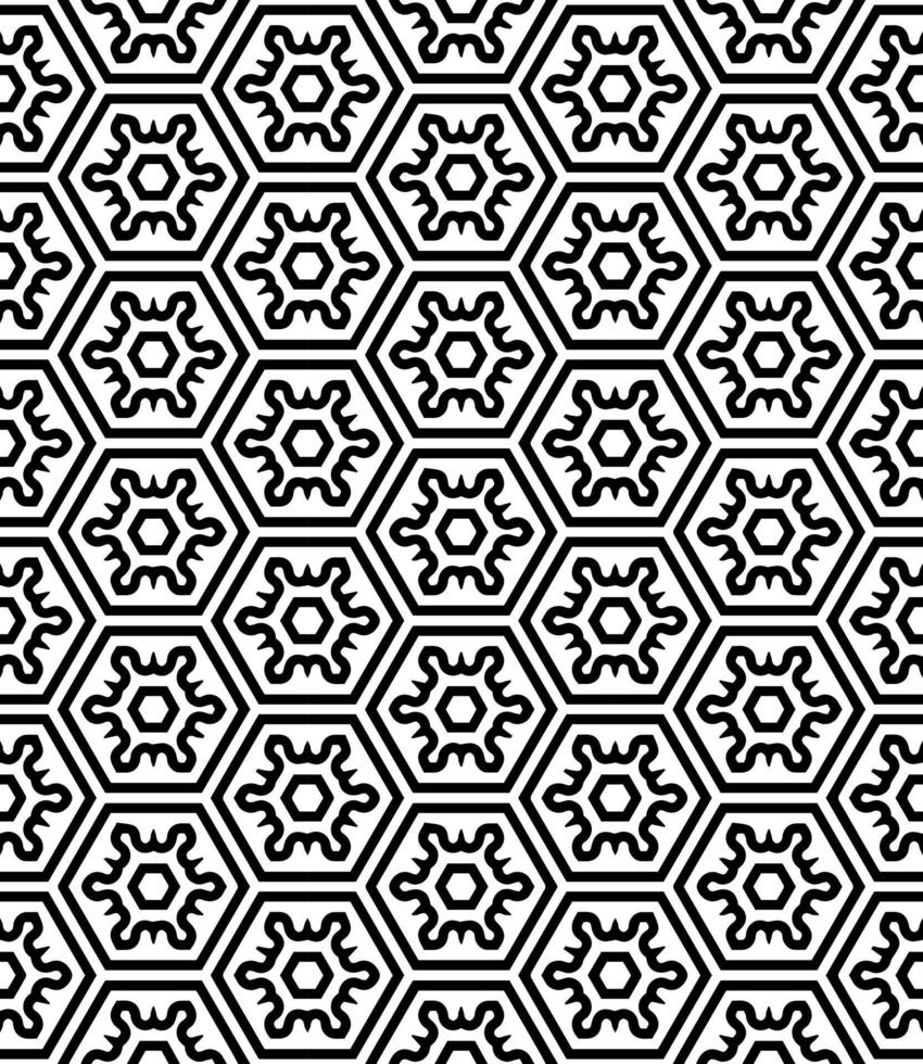 patrón abstracto sin costuras en blanco y negro. fondo y telón de fondo. diseño ornamental en escala de grises. vector