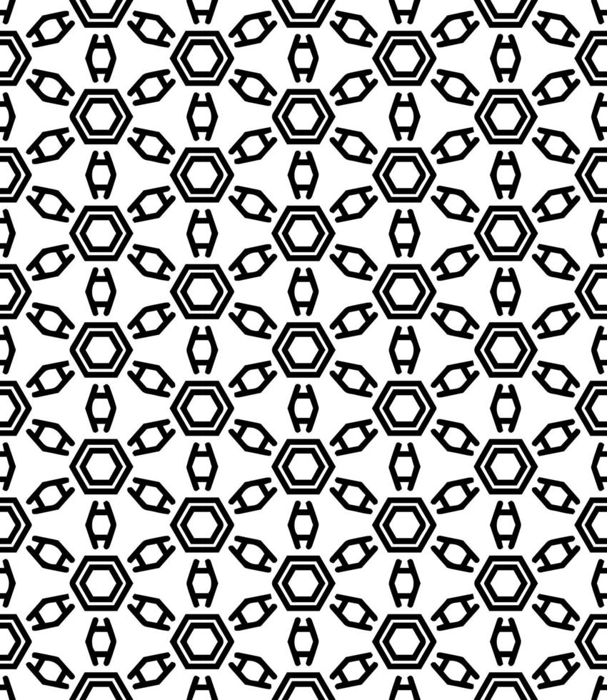 Black and white seamless abstract pattern. Background and backdrop. Grayscale ornamental design. vector