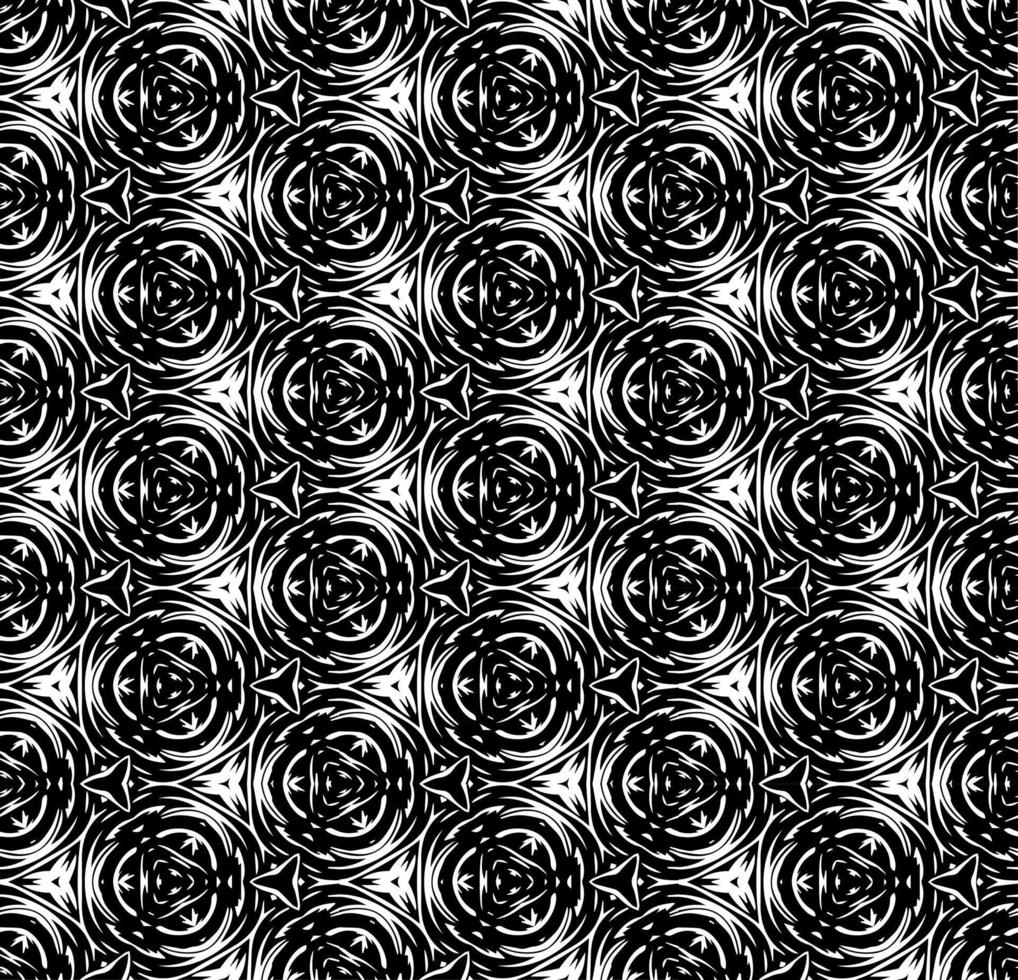 patrón abstracto sin costuras en blanco y negro. fondo y telón de fondo. diseño ornamental en escala de grises. adornos de mosaico. ilustración gráfica vectorial. vector