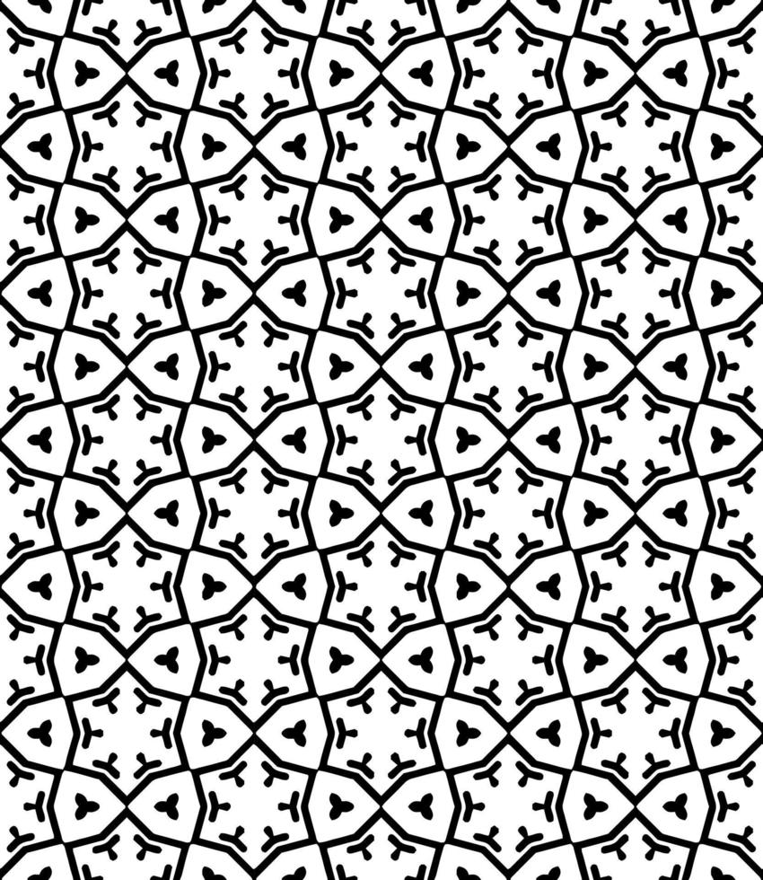 patrón abstracto sin costuras en blanco y negro. fondo y telón de fondo. diseño ornamental en escala de grises. vector