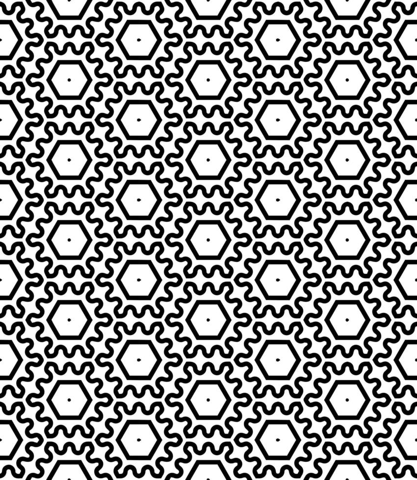 Black and white seamless abstract pattern. Background and backdrop. Grayscale ornamental design. vector
