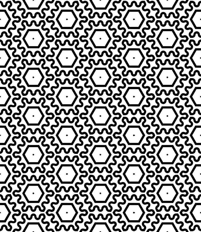 patrón abstracto sin costuras en blanco y negro. fondo y telón de fondo. diseño ornamental en escala de grises. vector