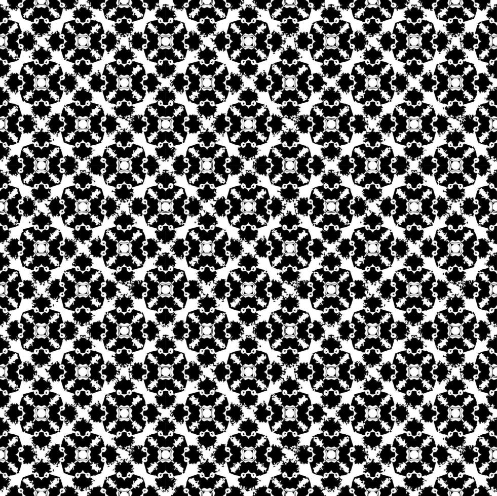 Black and white seamless pattern texture. Greyscale ornamental graphic design. Mosaic ornaments. Pattern template. vector