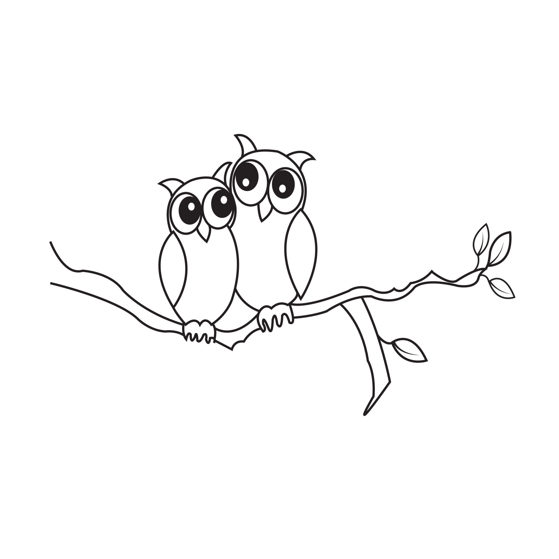 Owls coloring page 16366479 Vector Art at Vecteezy