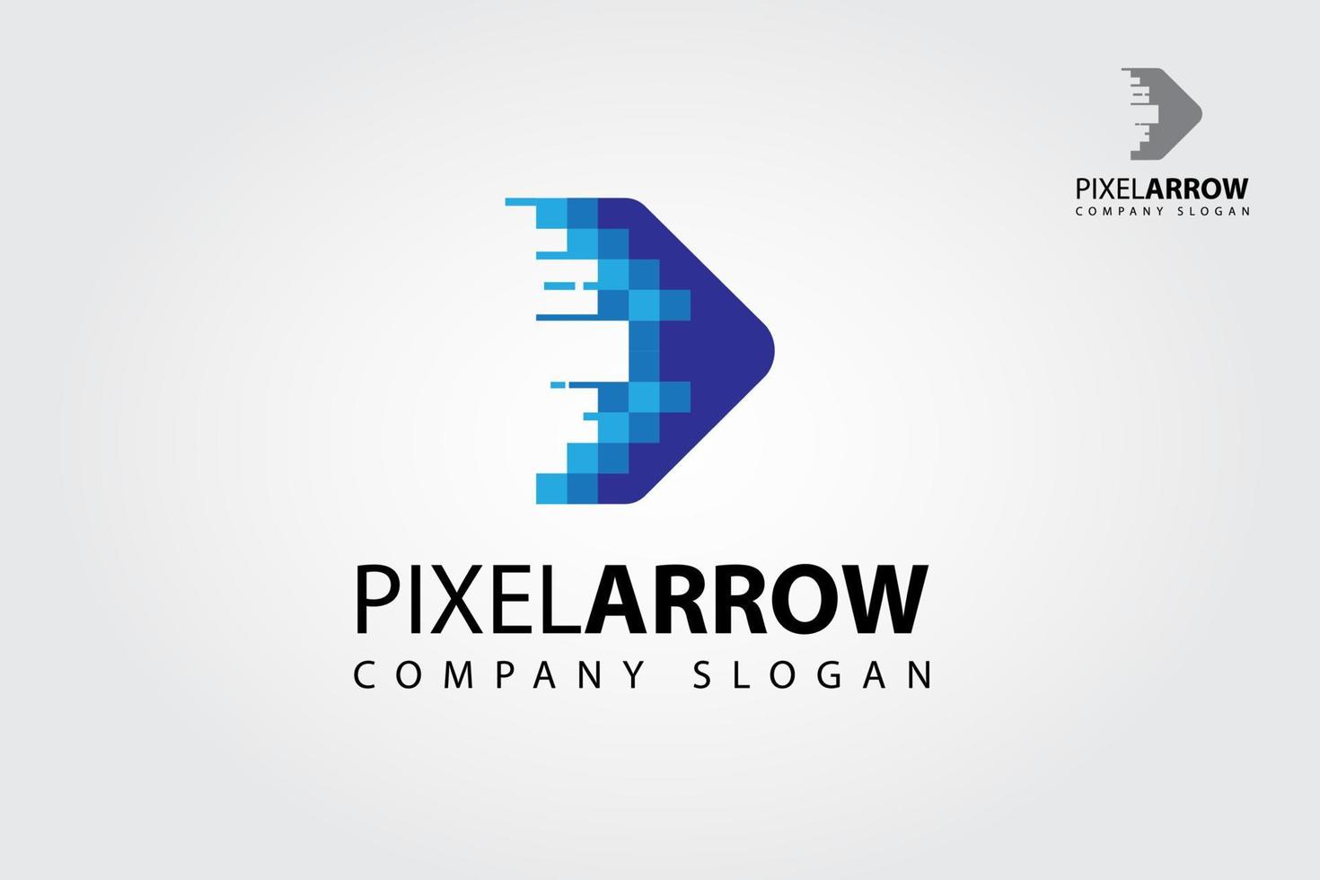 Pixel Arrow Vector Logo Design. Marketing Business Logos Designs Templates.