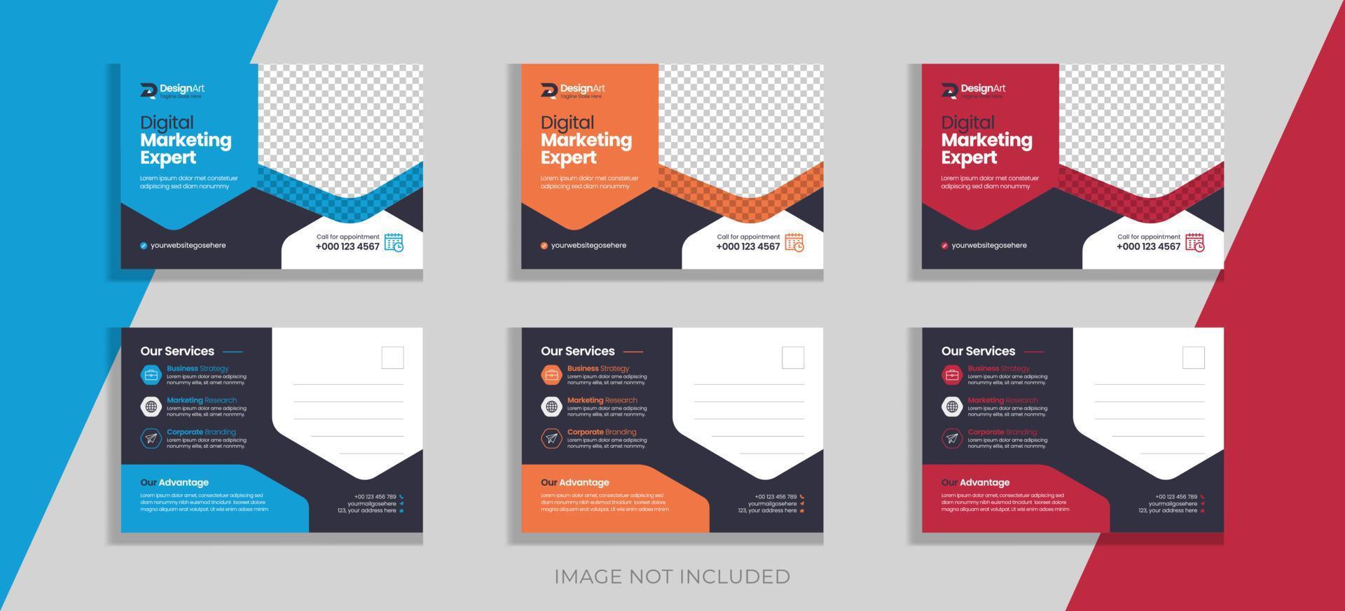 Corporate postcard design template. amazing and modern postcard design or EDDM postcard design template vector