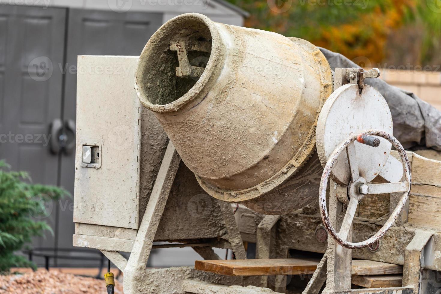 Cement Mixer At Construction Site photo