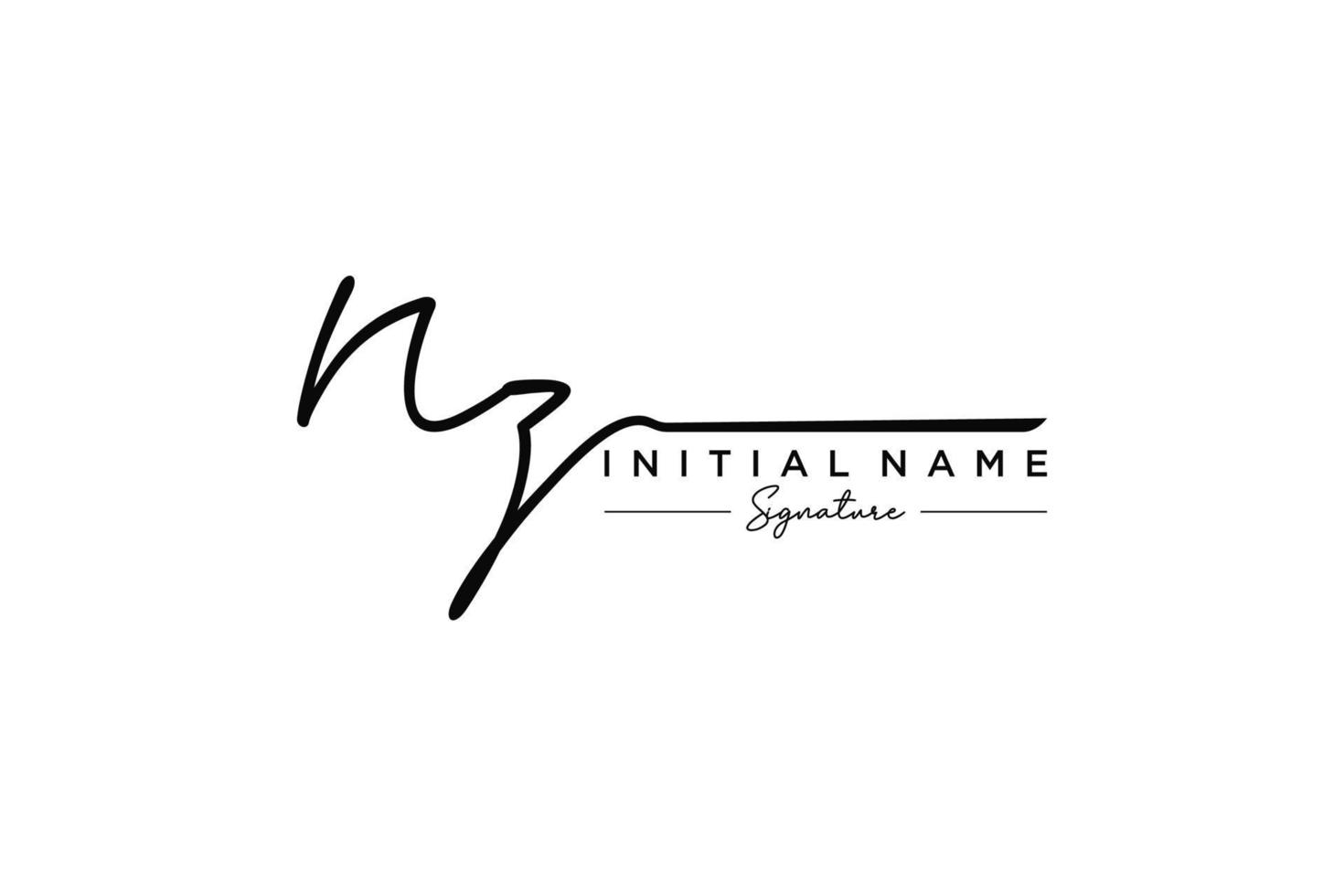 Initial NZ signature logo template vector. Hand drawn Calligraphy lettering Vector illustration.