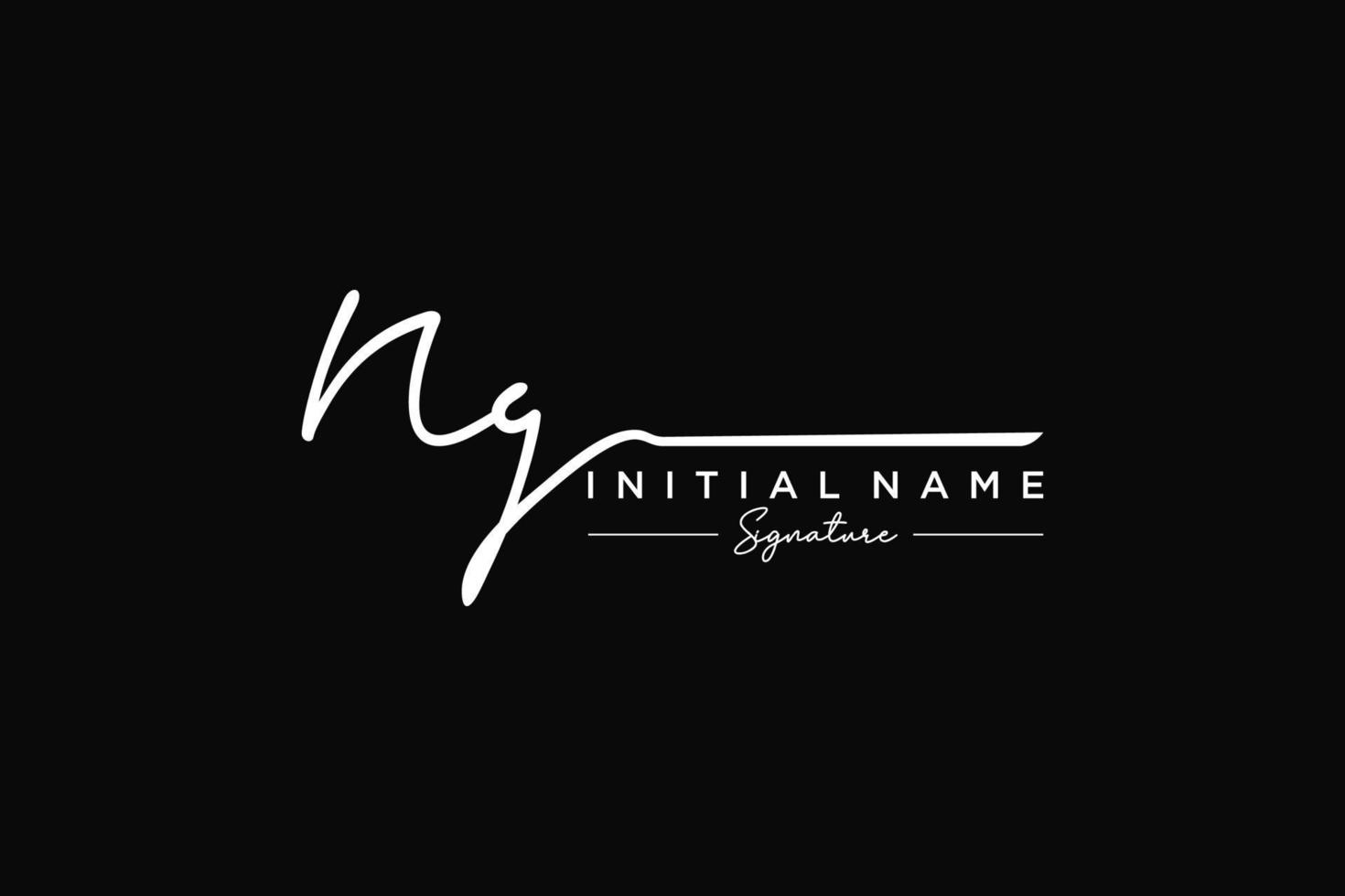 Initial NG signature logo template vector. Hand drawn Calligraphy lettering Vector illustration.