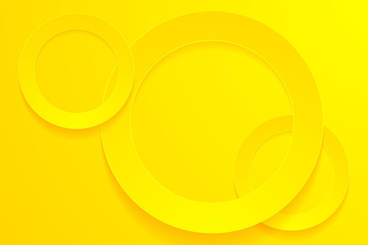 fondos amarillos modernos. Fondo de capa de corte de papel de círculo 3d. vector