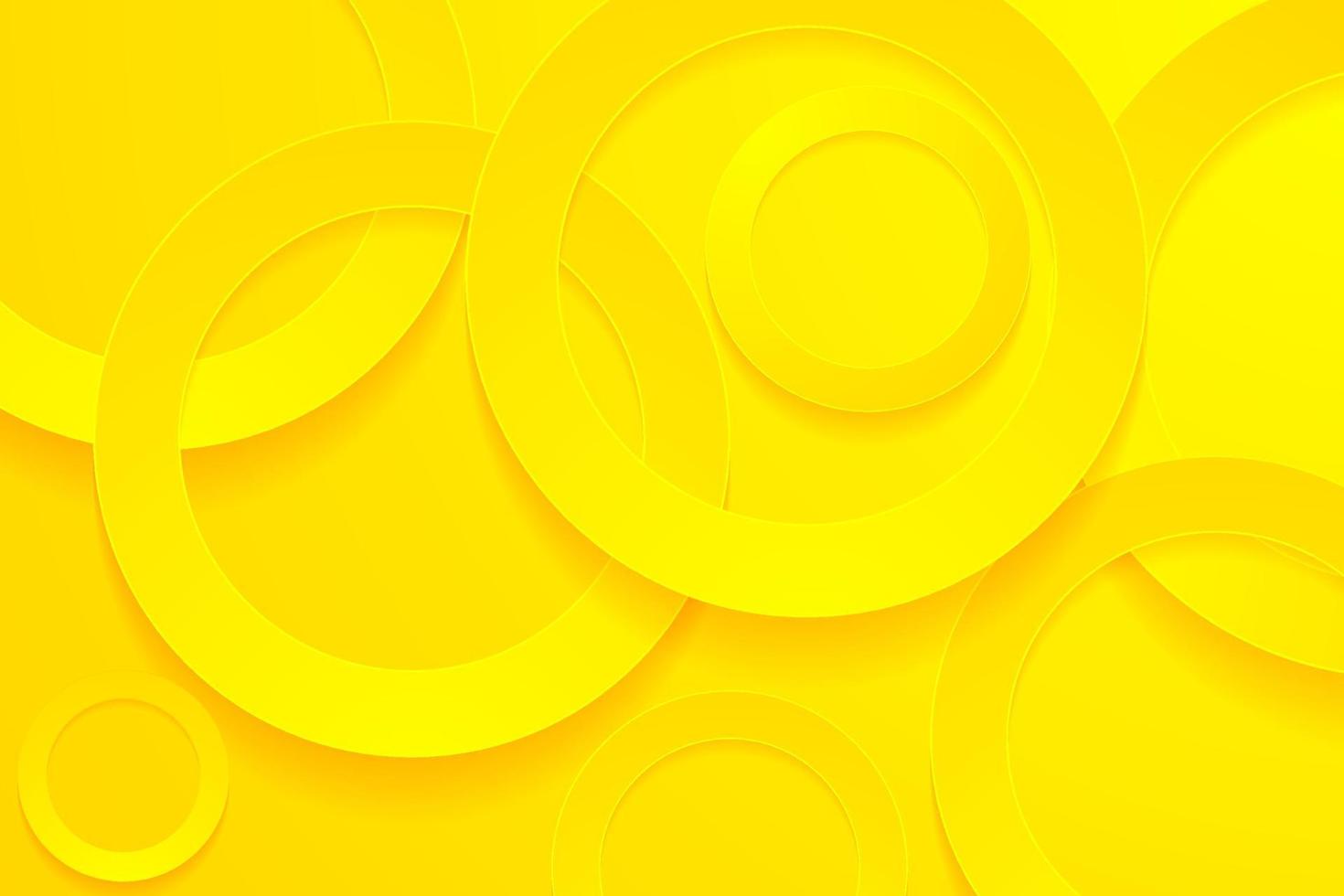 Modern yellow backgrounds. 3d circle papercut layer background. vector