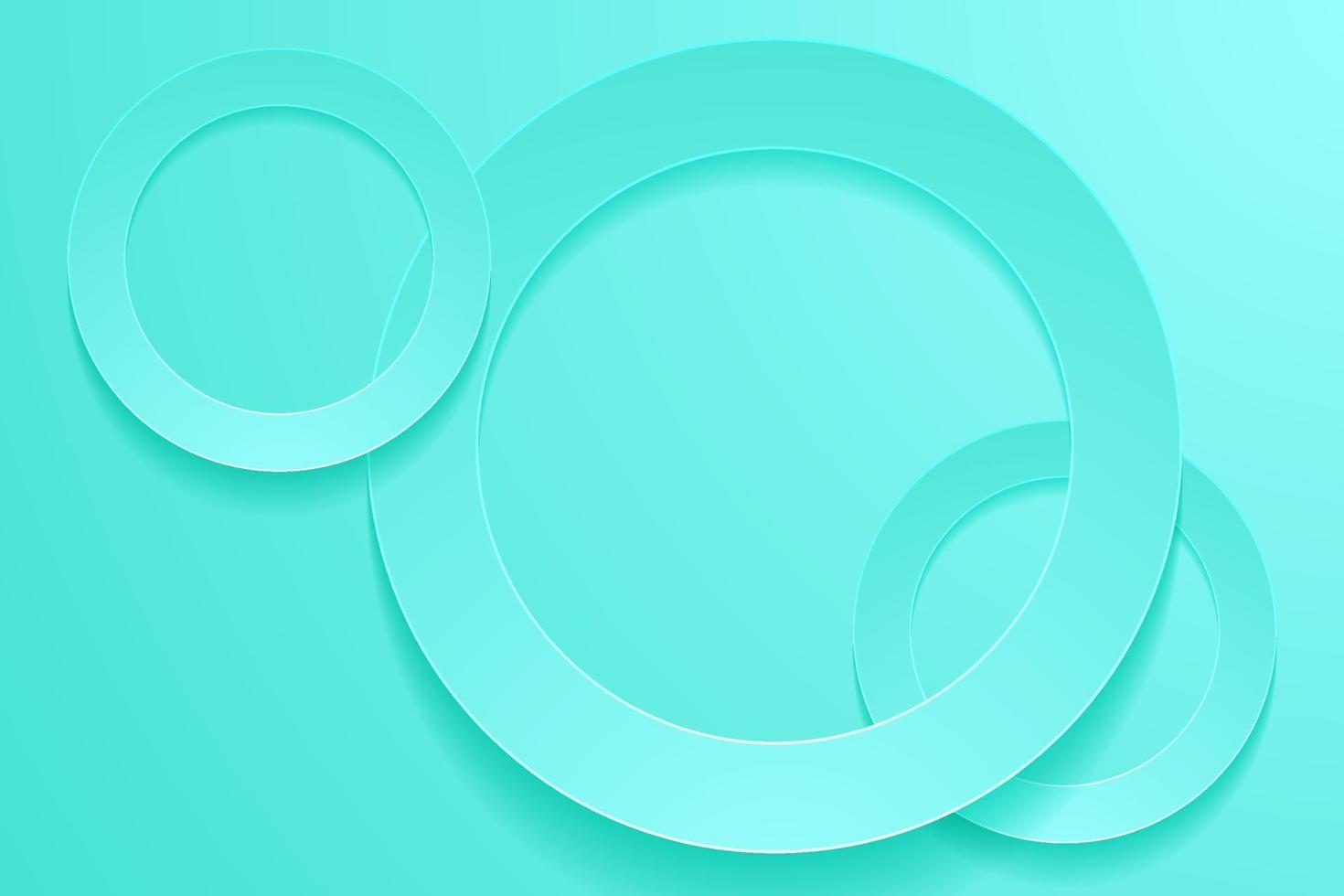 Modern turquoise backgrounds. 3d circle papercut layer background. vector