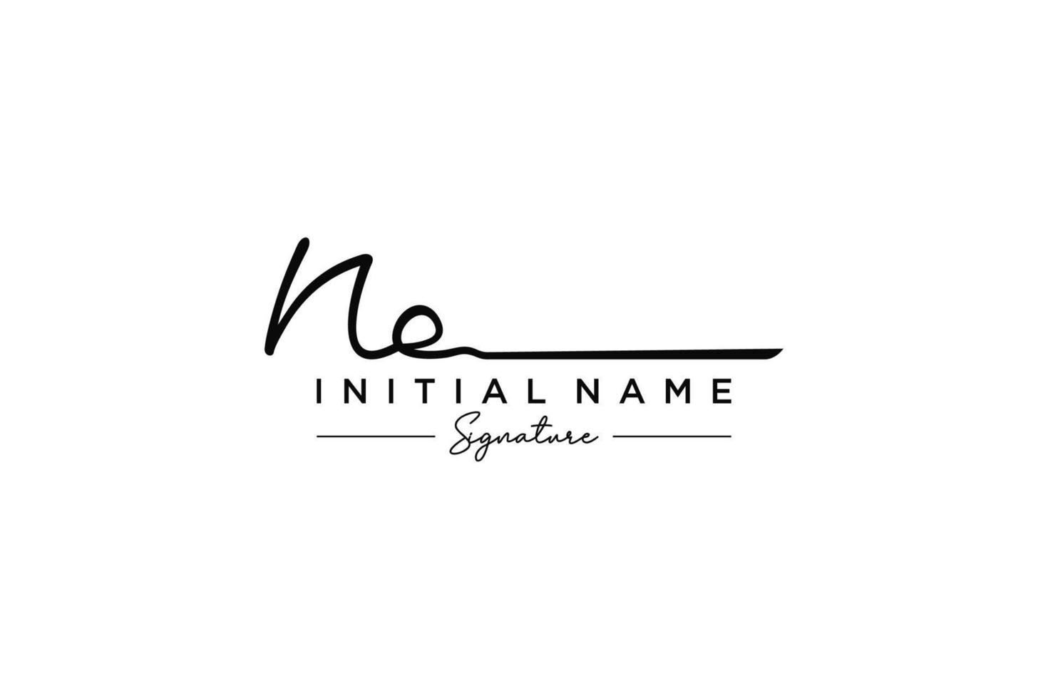 Initial NE signature logo template vector. Hand drawn Calligraphy lettering Vector illustration.