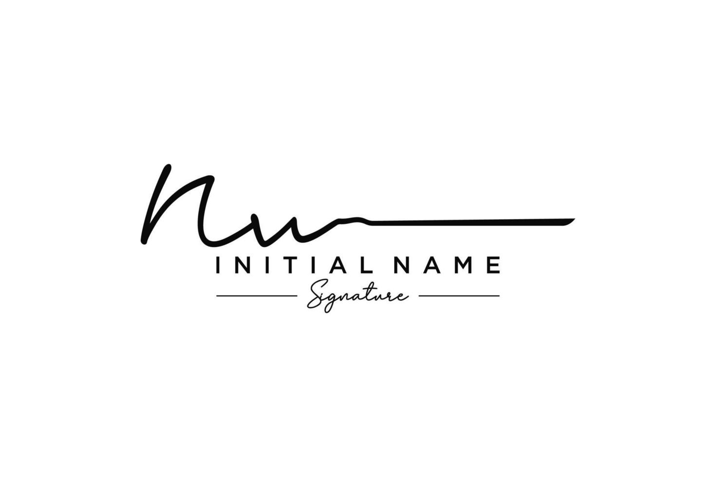 Initial NW signature logo template vector. Hand drawn Calligraphy lettering Vector illustration.