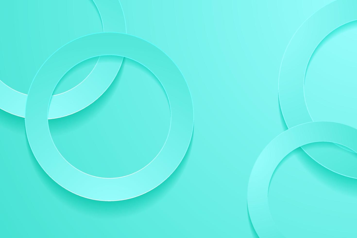 Modern turquoise backgrounds. 3d circle papercut layer background. vector