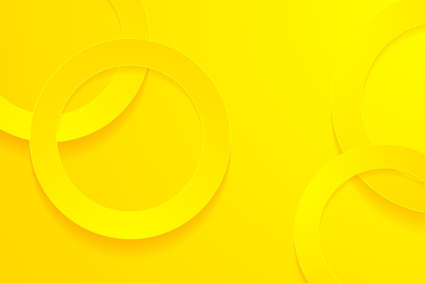 Modern yellow backgrounds. 3d circle papercut layer background. vector