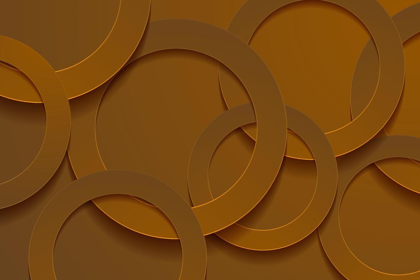 Modern brown backgrounds. 3d circle papercut layer background. vector