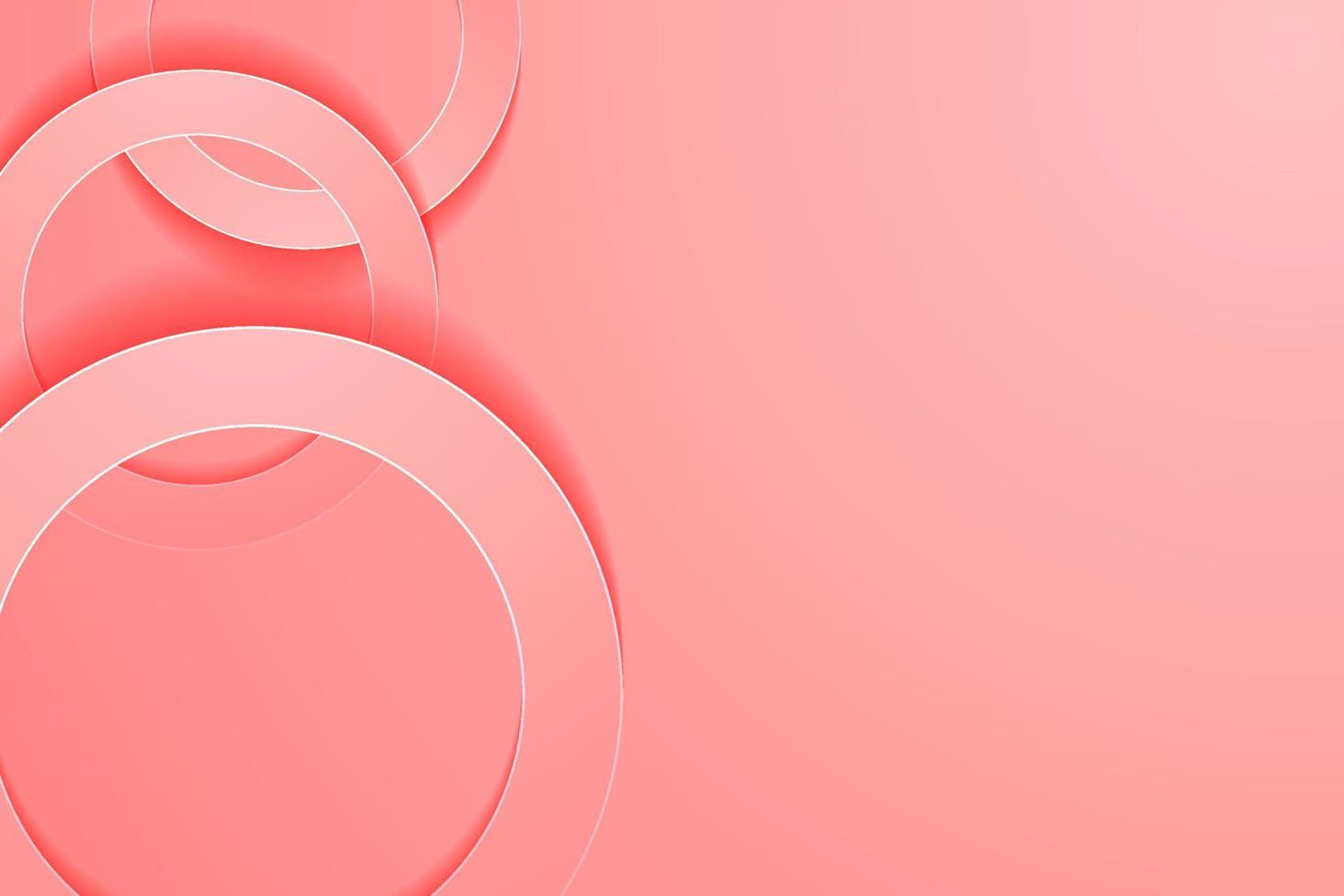 Modern light red backgrounds. 3d circle papercut layer background. vector