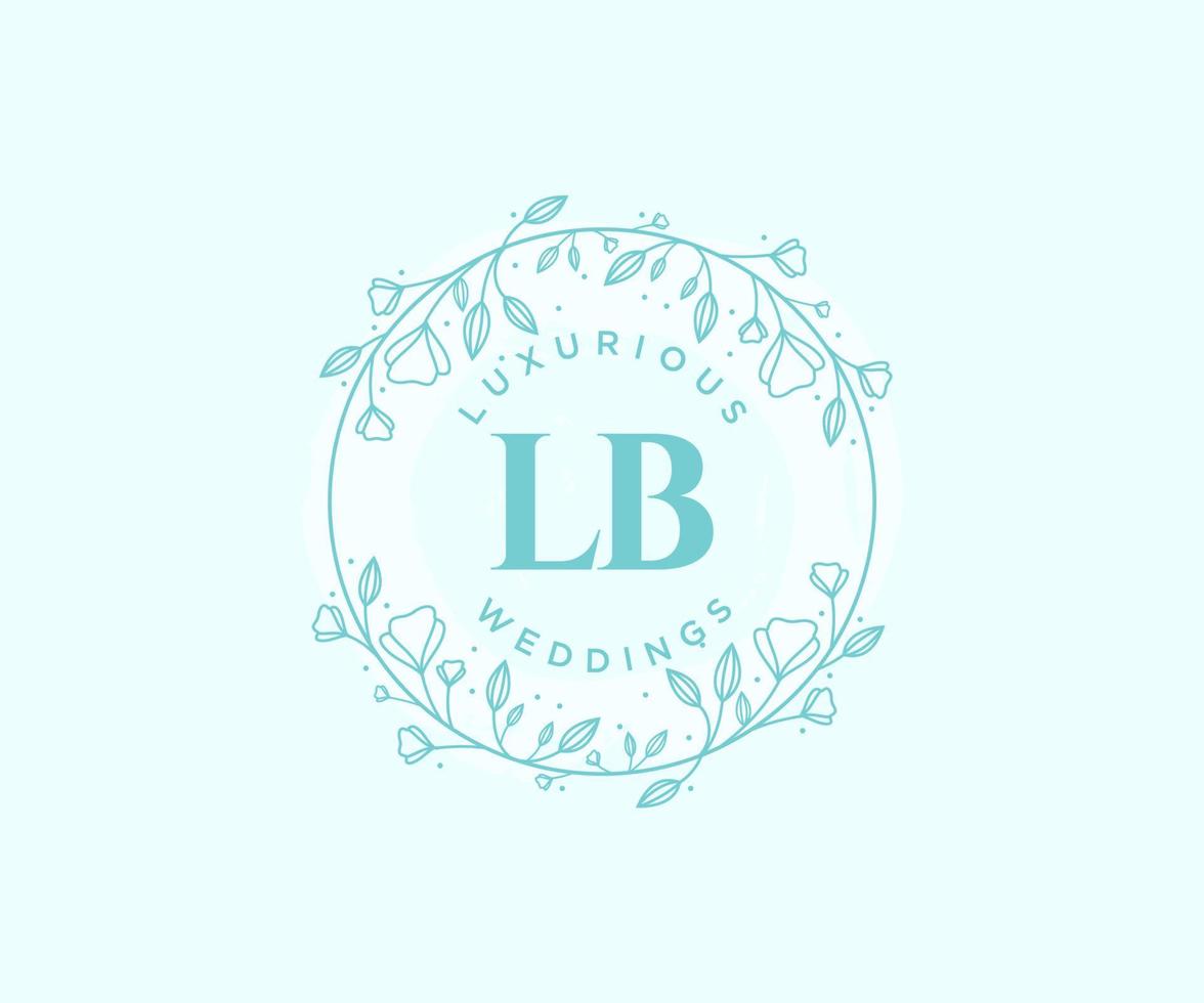 LB Initials letter Wedding monogram logos template, hand drawn modern minimalistic and floral templates for Invitation cards, Save the Date, elegant identity. vector