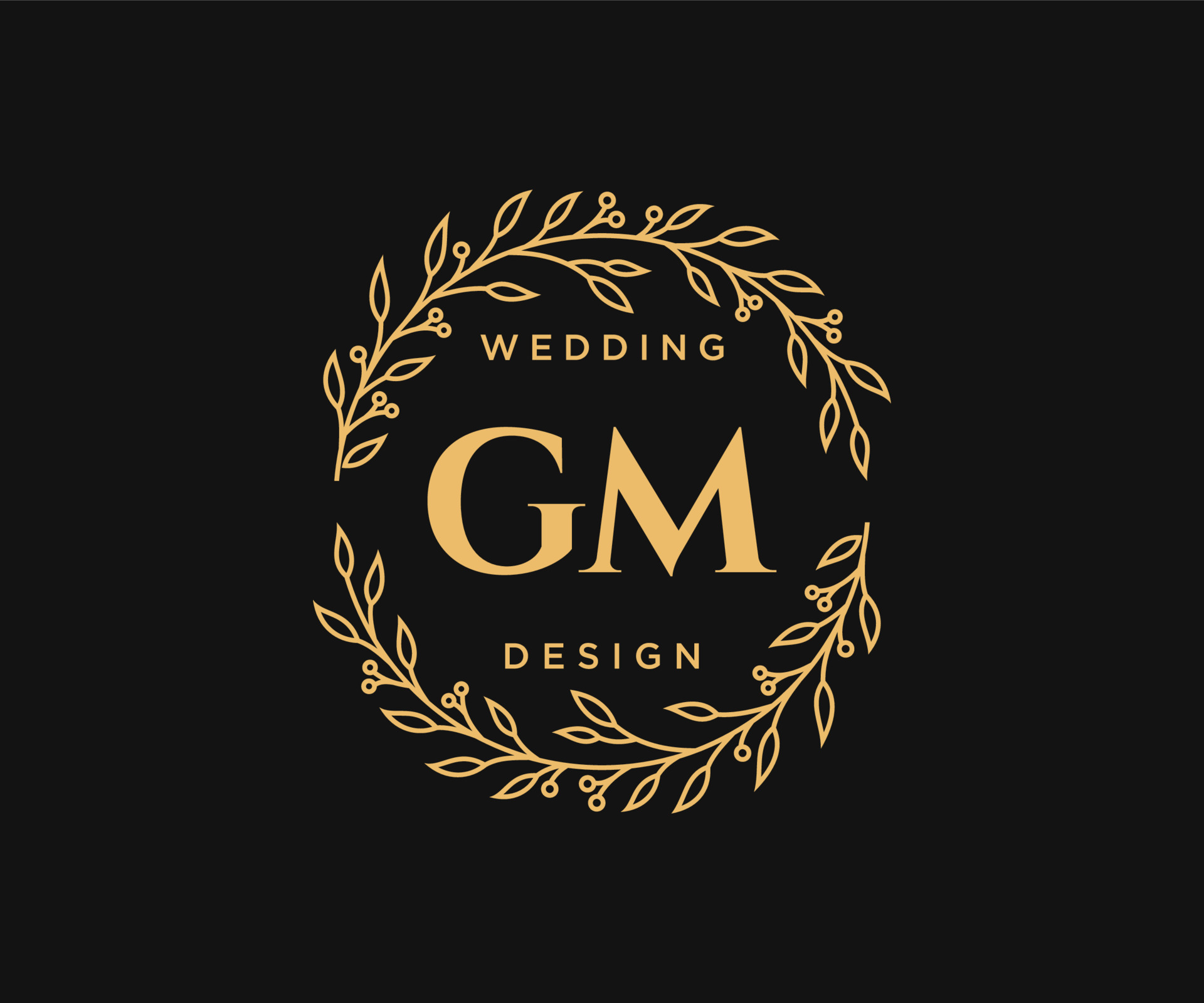 GM Initials letter Wedding monogram logos collection, hand drawn modern  minimalistic and floral templates for Invitation cards, Save the Date,  elegant identity for restaurant, boutique, cafe in vector 16367895 Vector  Art at