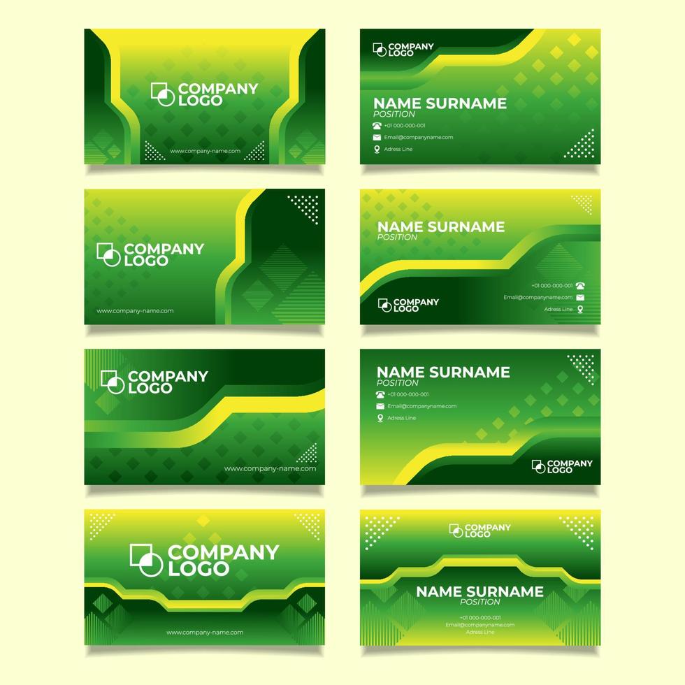 Set of Green Business Cards vector