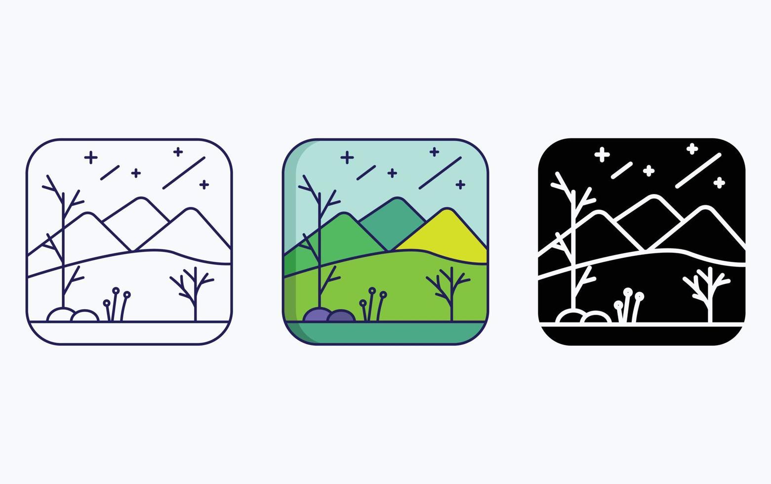 landscape illustration icon vector