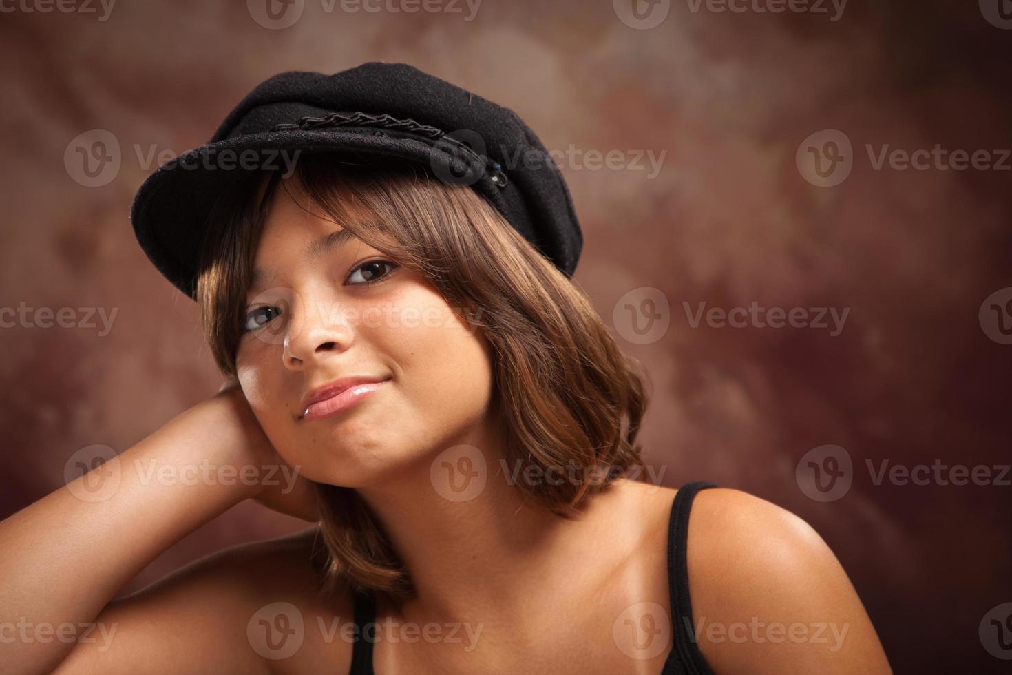 Pretty Hispanic Girl Studio Portrait photo