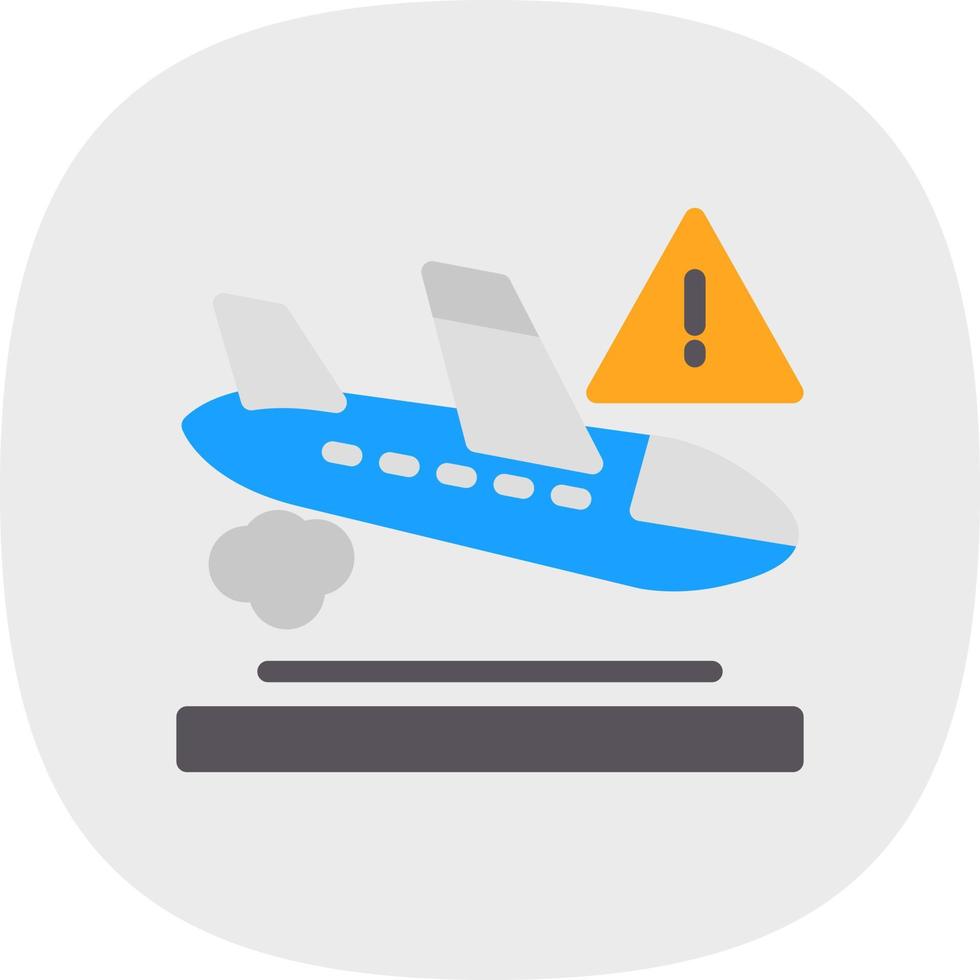 diseño de icono de vector de accidente de avión