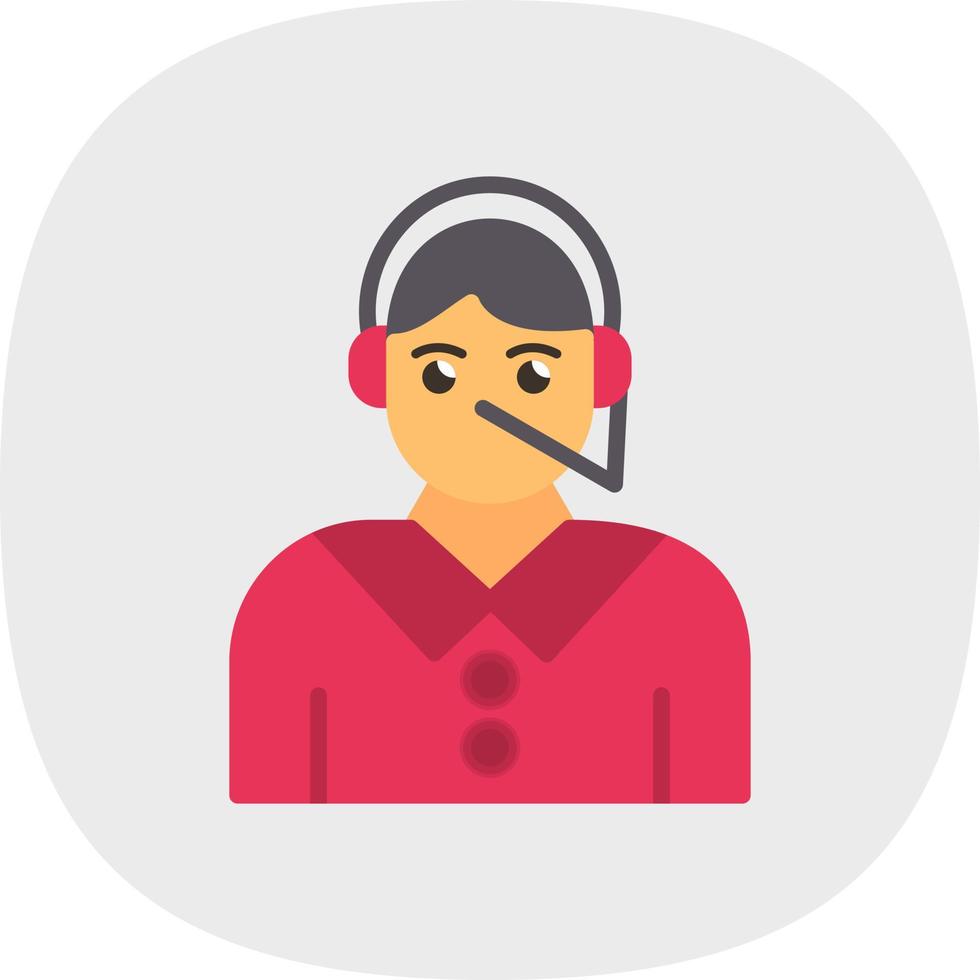 Call Center Agent Vector Icon Design