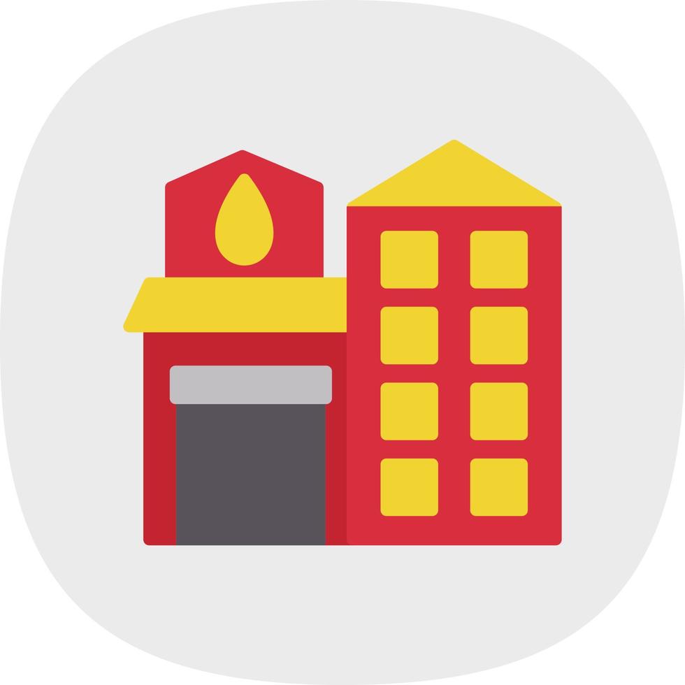 Fire Station Vector Icon Design