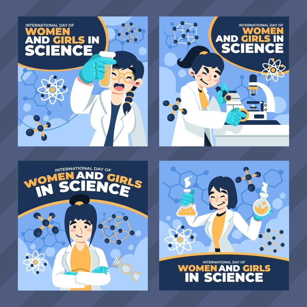 Women in Sciences for Media Social vector