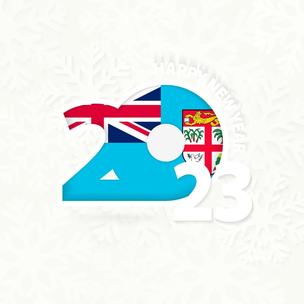 New Year 2023 for Fiji on snowflake background. vector