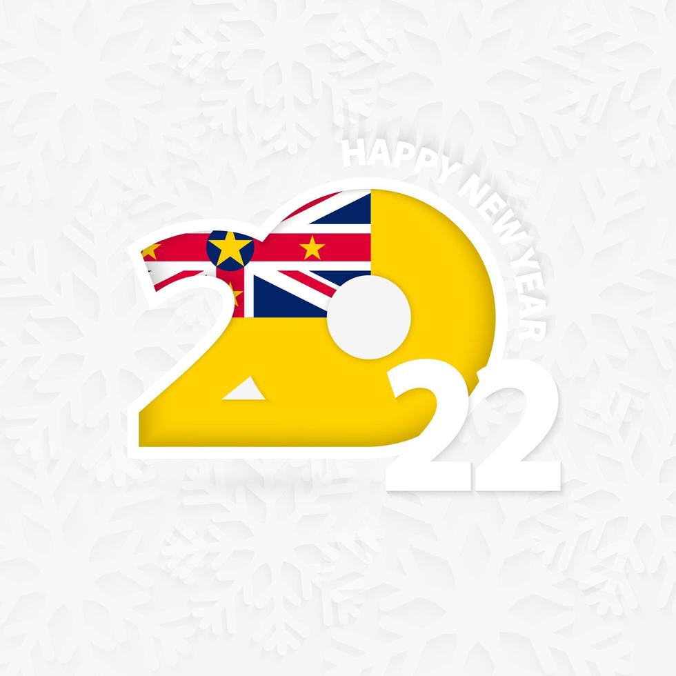 New Year 2023 for Niue on snowflake background. vector