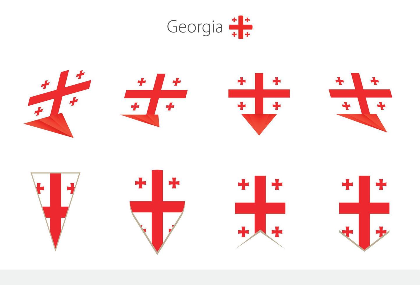 Georgia national flag collection, eight versions of Georgia vector flags.