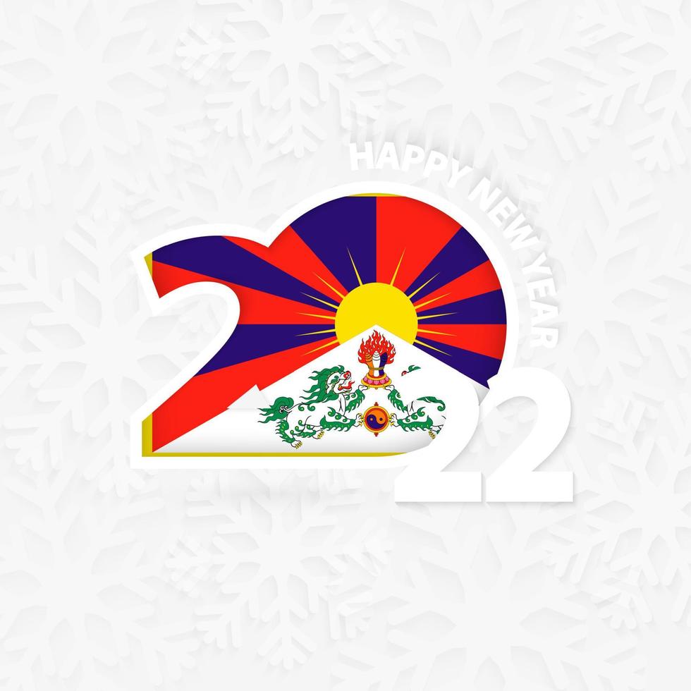 New Year 2023 for Tibet on snowflake background. vector